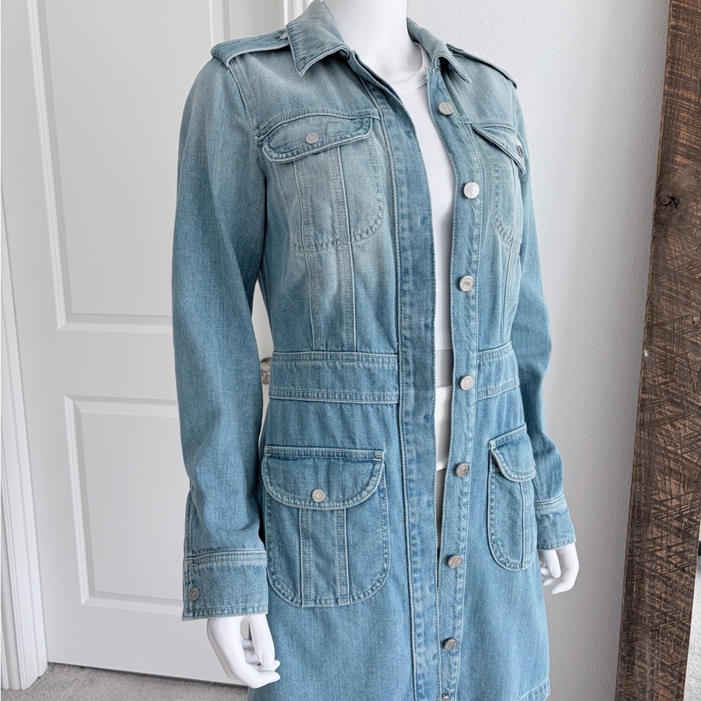 7 For All Mankind Denim Utility Dress Small - Picture 4 of 7